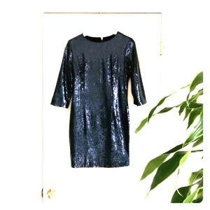 Gorgeous navy sequin dress.